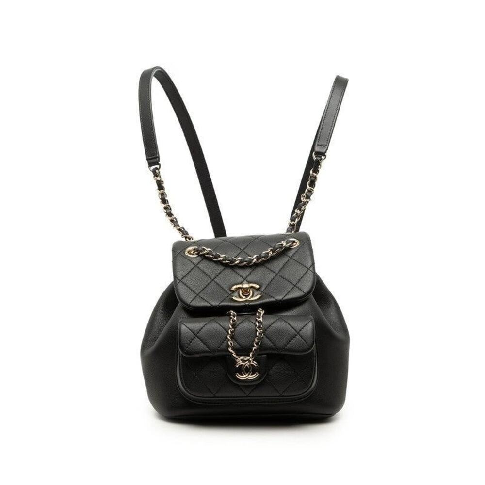 Chanel Matelasse Coco Mark Small Backpack Black